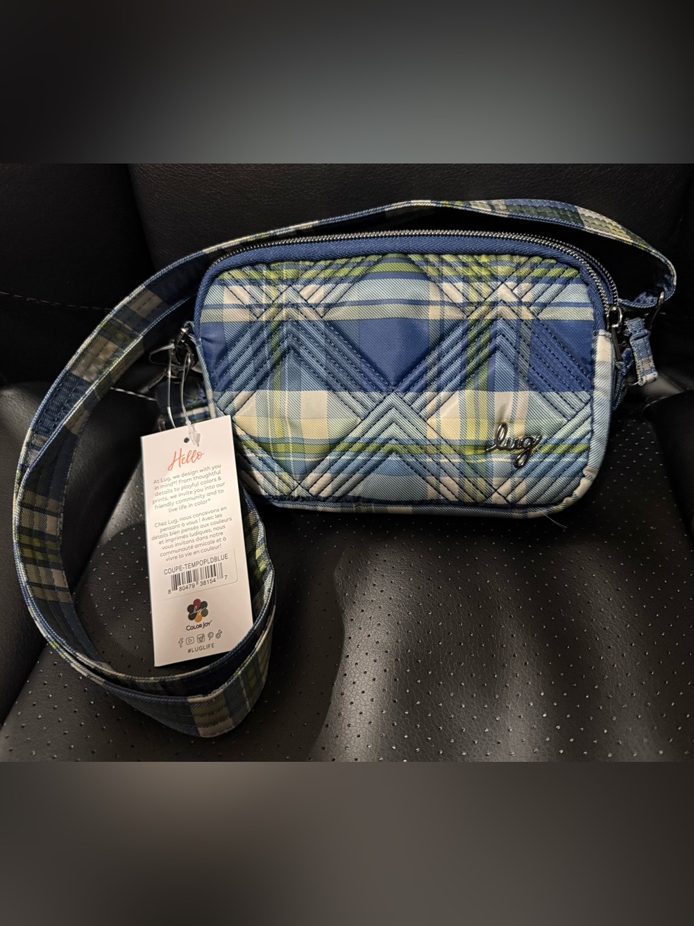 Lug Coupe in Tempo Plaid Blue NWT